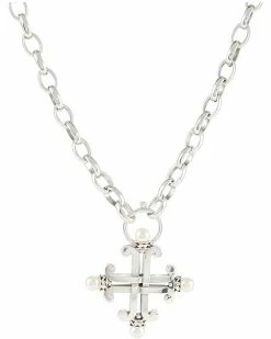 Brighton Necklaces Taos Pearl Cross Necklace