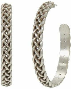 Brighton Interlok Braided Large Hoop Earrings
