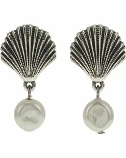Brighton Shells Pearl Drop Earrings