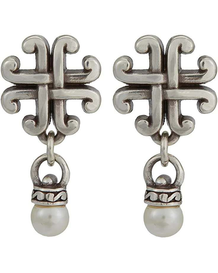 Brighton Taos Pearl Cross Post Drop Earrings 1 Brighton Taos Pearl Cross Post Drop Earrings