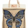 Brighton Handbags Butterfly Dreams Burlap Tote